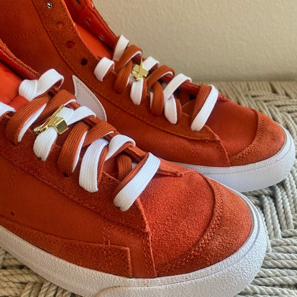 Nike blazer mid 77 orange suede shoes sneakers mens 9.5 10 - Picture 5 of 14